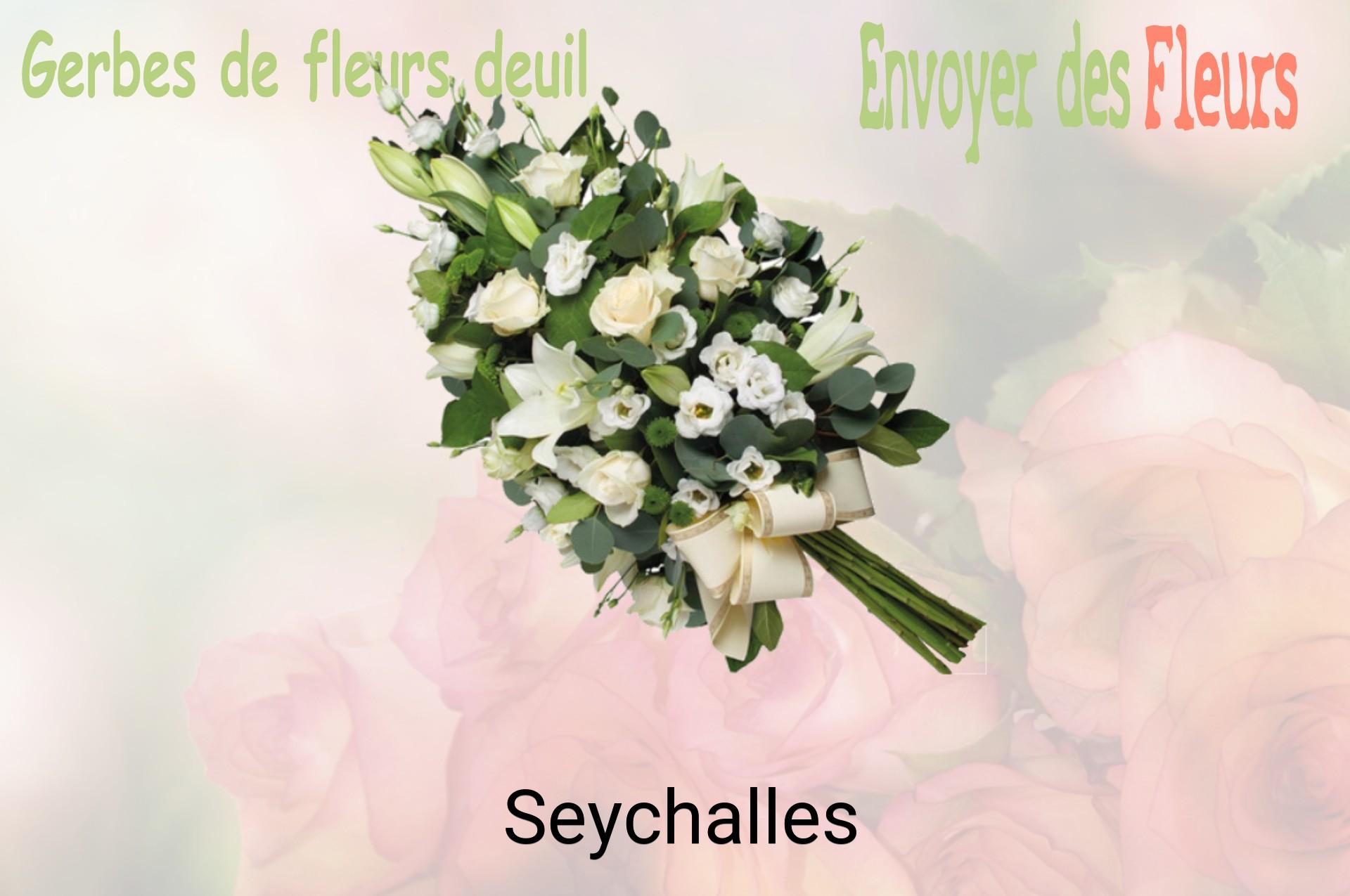 Gerbe de fleurs de deuil livrée à Seychalles